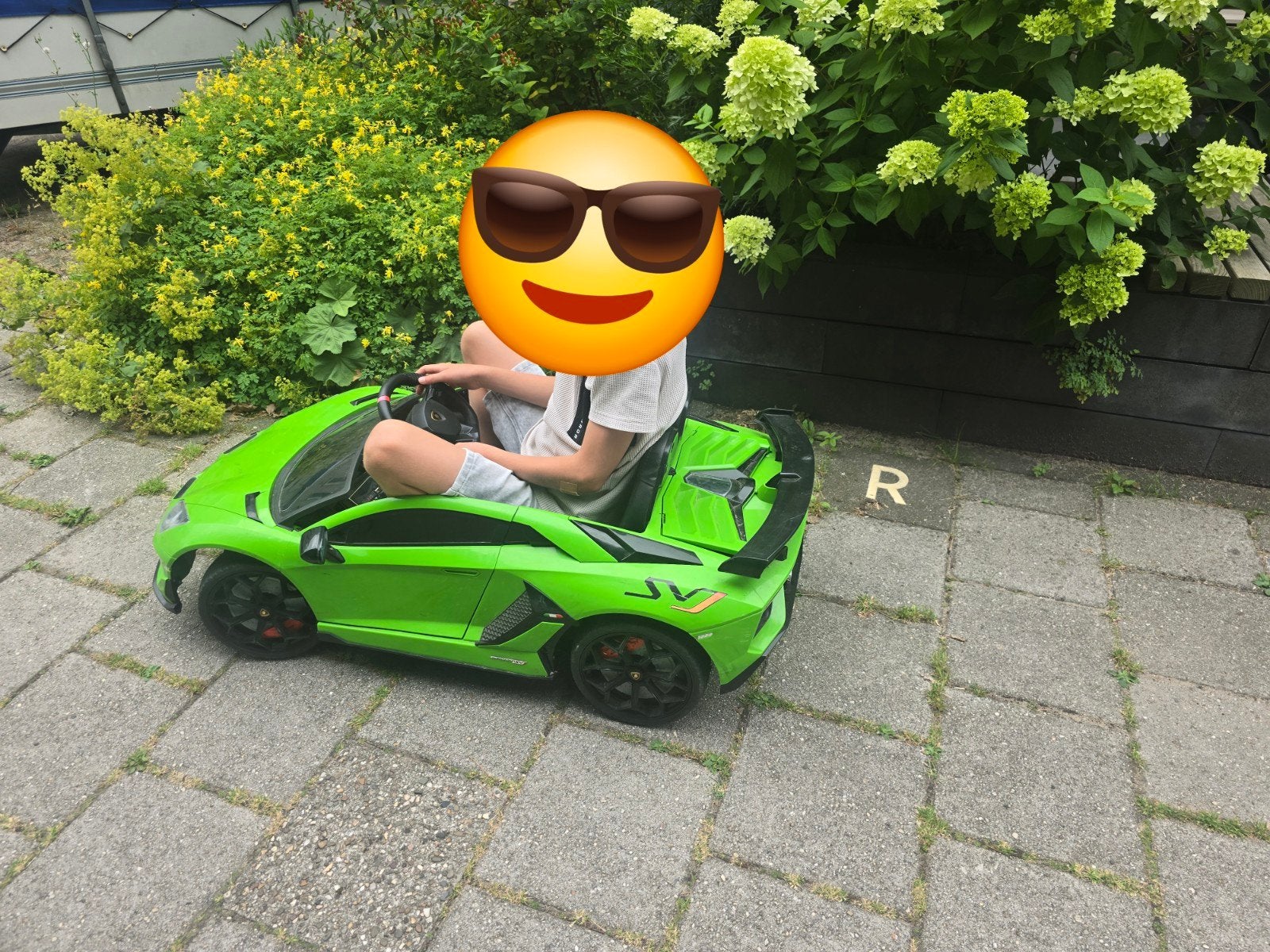 Groene Lamborghini kinderauto - Elektrisch, Ophalen, Gebruikt, Overige typen