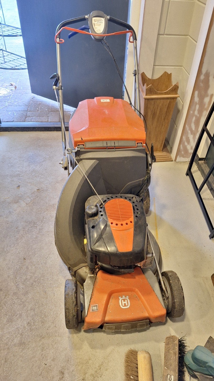 Te koop grasmaaier benzine/aspe, Ophalen, Gebruikt