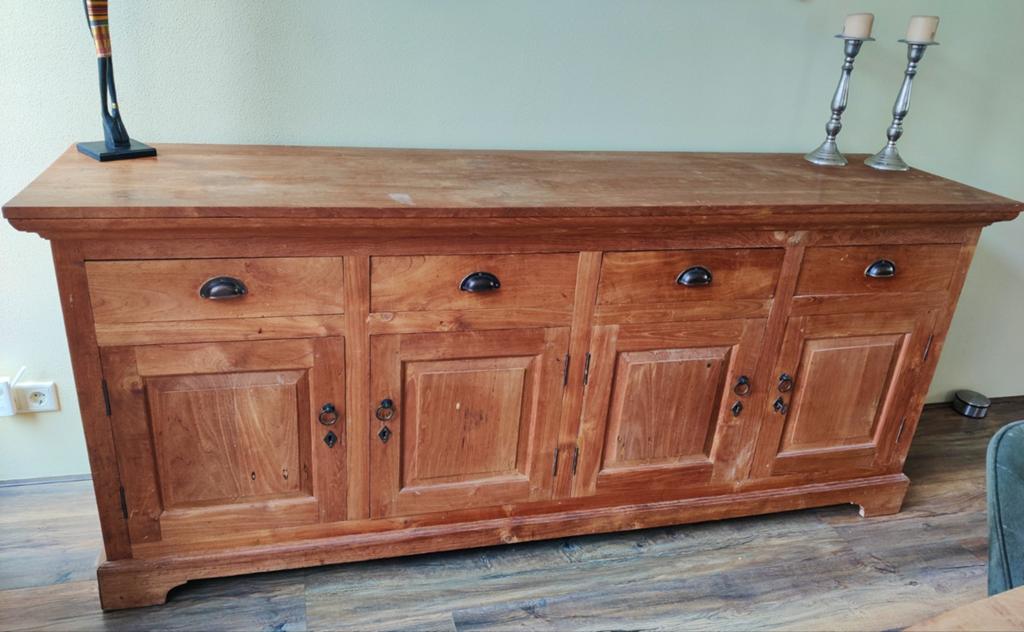 Dressoir kast, Ophalen, Gebruikt, Met deur(en), Teakhout