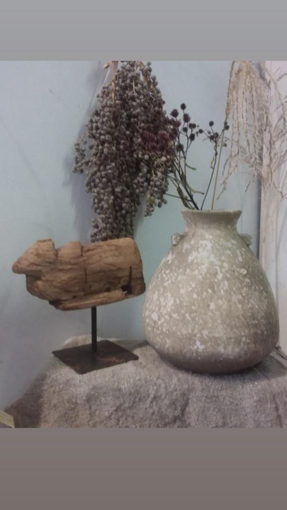 Pot/ aardewerk/ zand kleur nuance/ Sober landelijk interieur, Rond, Nieuw, Ophalen of Verzenden, Aardewerk