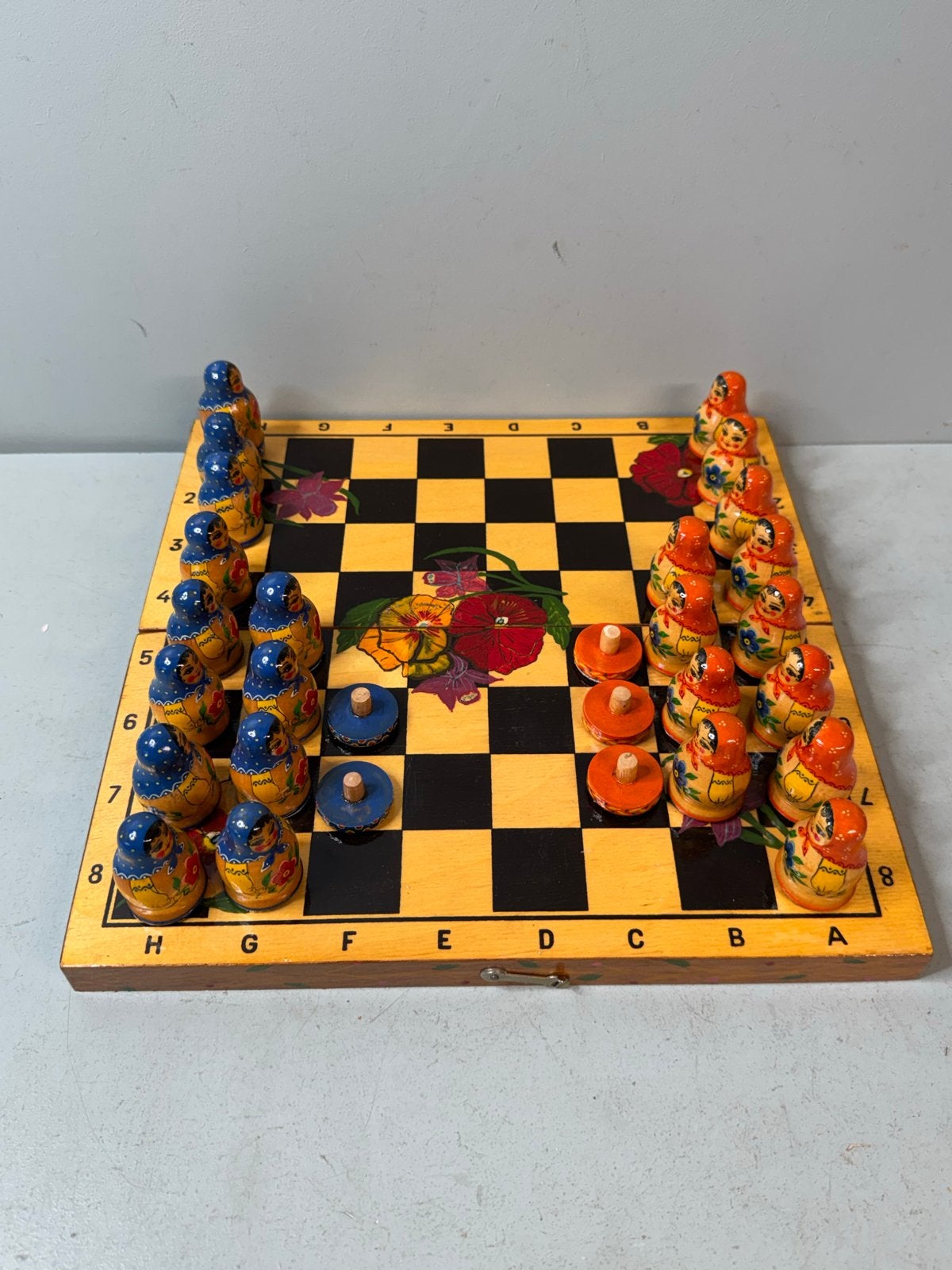 Houten Matroesjka Schaakspel - Niet Compleet, Gebruikt, Een of twee spelers, ?, ?