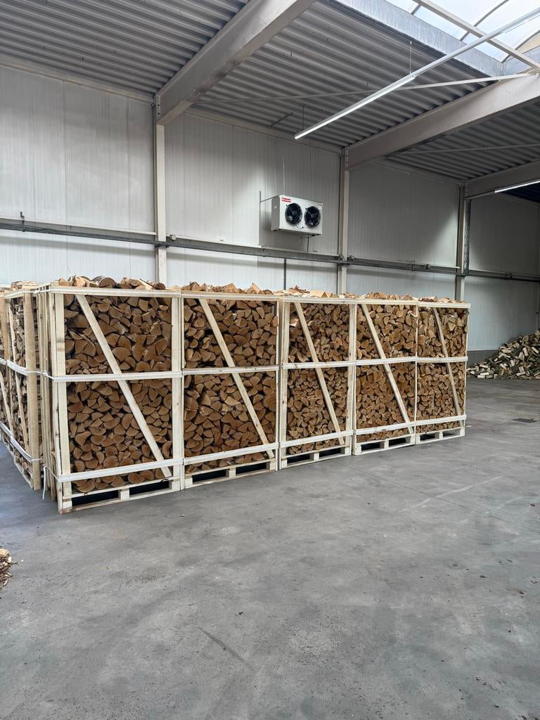 Gedroogd brandhout in kratten - Diverse houtsoorten, 6 m³ of meer, Ophalen of Verzenden, Overige houtsoorten, Blokken