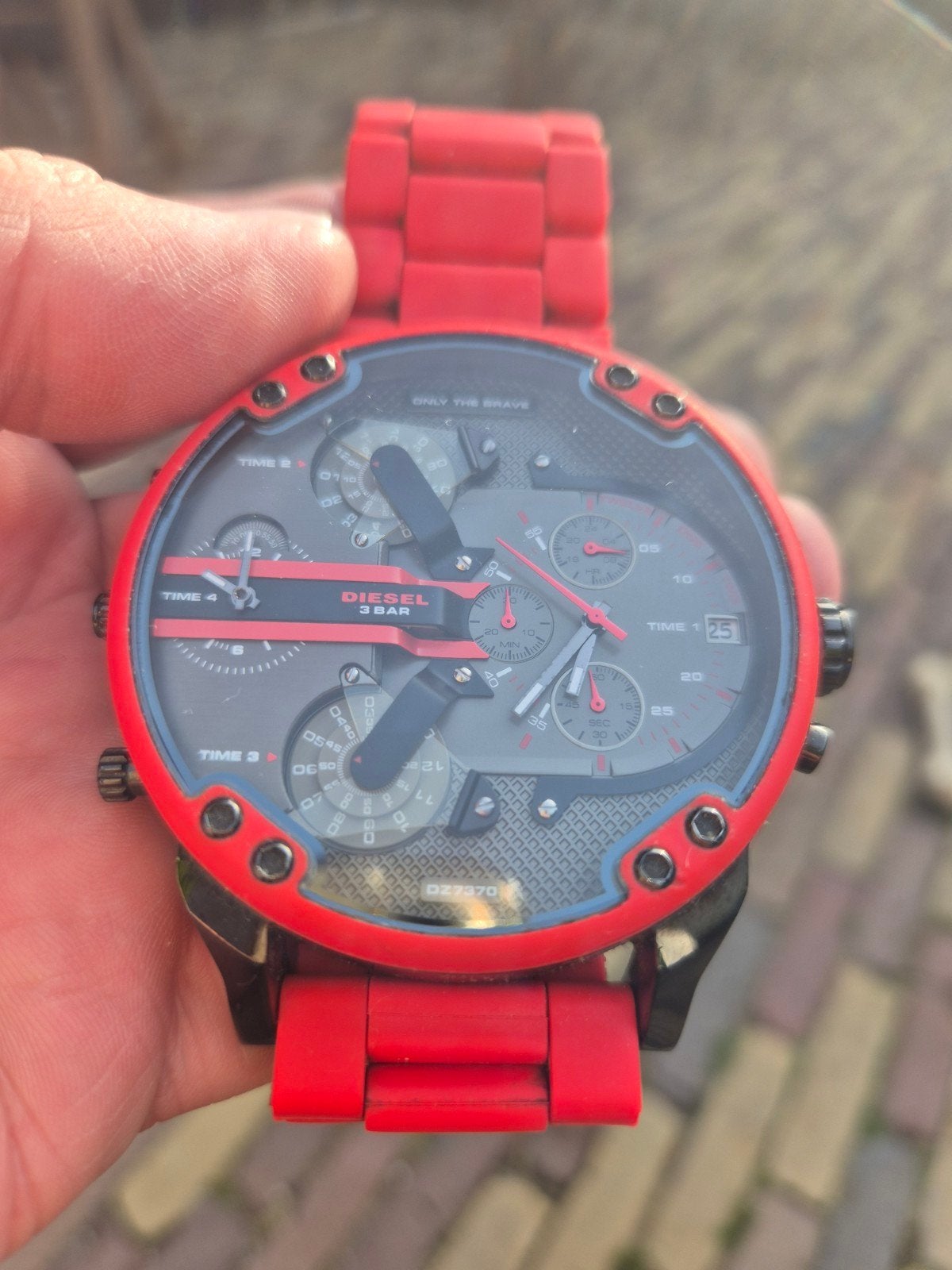 Diesel Horloge DZ-7370 Rood/Zwart - Zo goed als nieuw, Ophalen, Zo goed als nieuw, Polshorloge