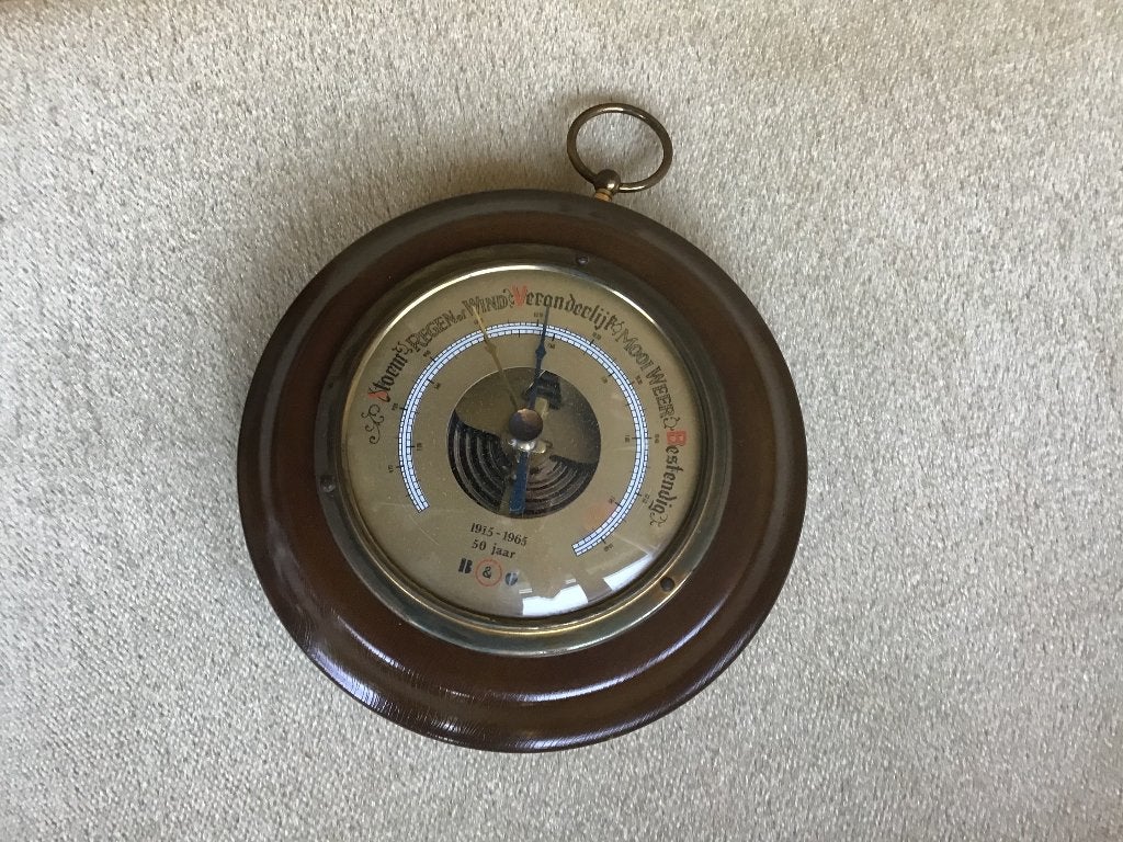 antieke barometer, rond model, Ophalen of Verzenden