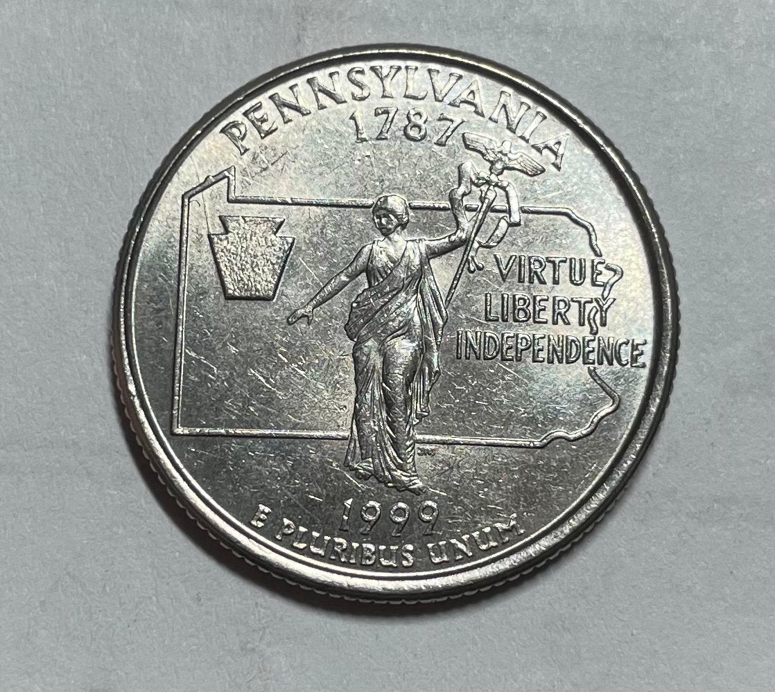 1/4 dollar Amerika 1999 Pennsylvania, Ophalen of Verzenden, Noord-Amerika