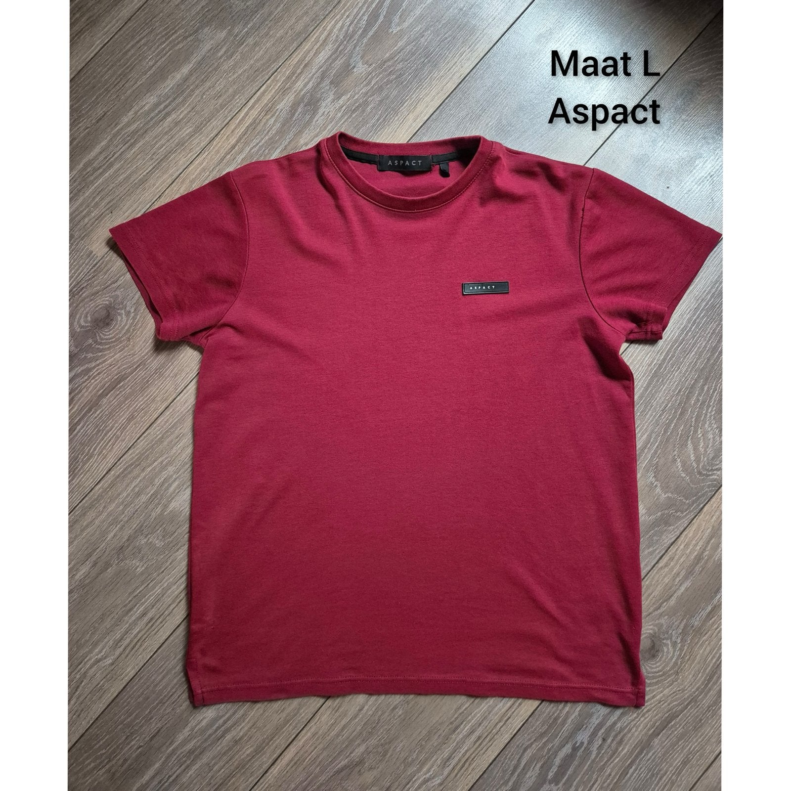 Aspact T-shirt Maat L - Bordeauxrood, Ophalen of Verzenden, Zo goed als nieuw, Maat 52/54 (L), Overige kleuren