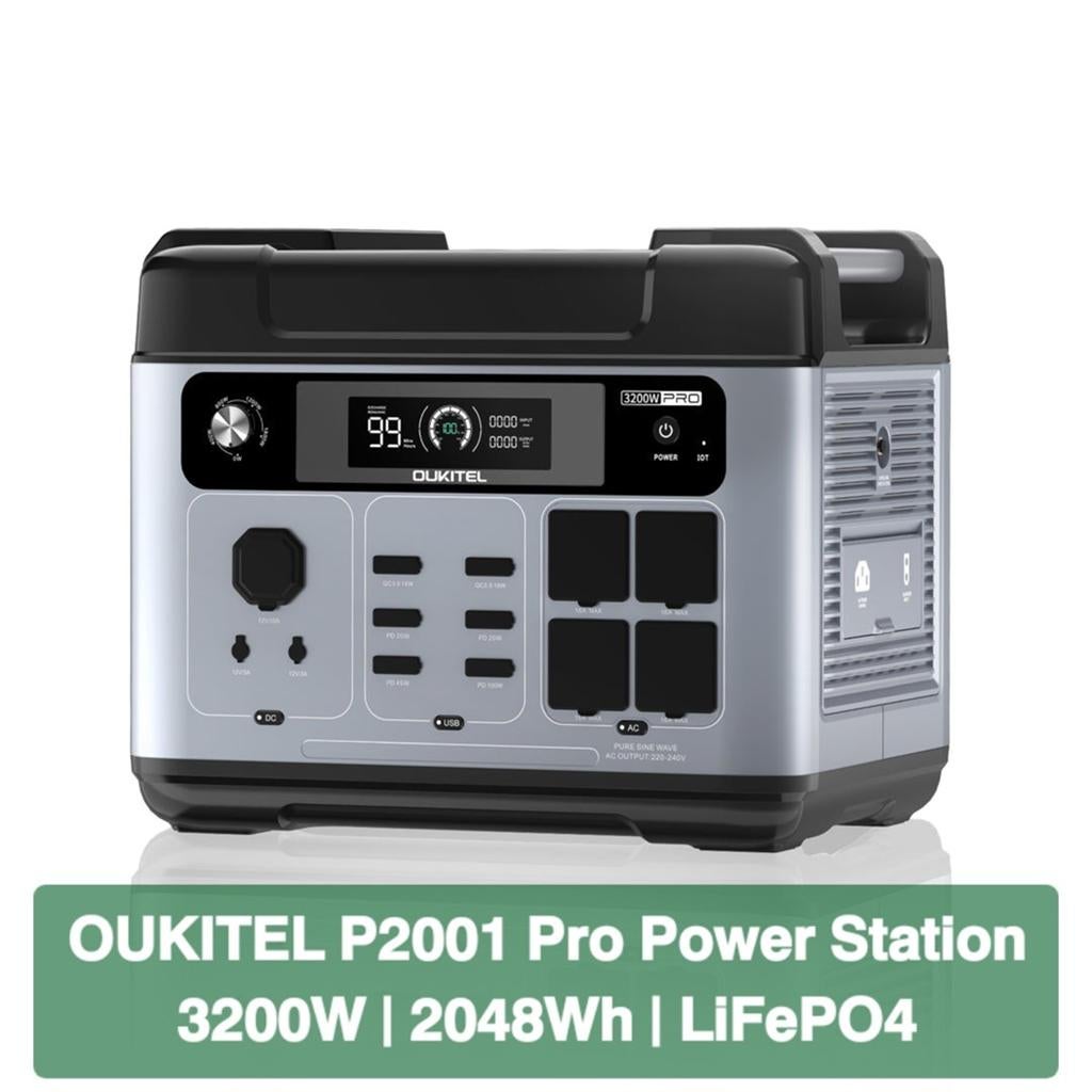 🔋OUKITEL P2001 Pro Power Station – 3200W | 2048Wh | LiFePO4, Ophalen of Verzenden, Nieuw