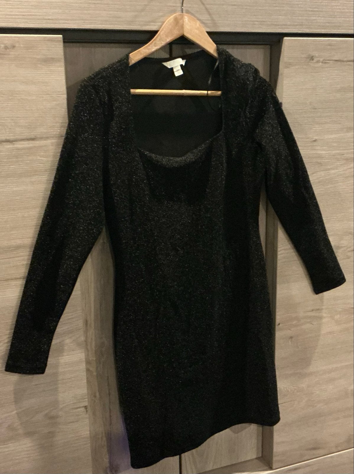 Zwarte glitterjurk van H&M, maat M, Ophalen of Verzenden, Zo goed als nieuw, Maat 38/40 (M), Zwart