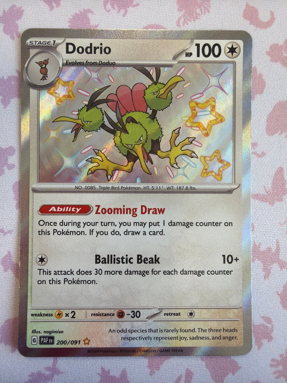 Dodrio 200/091 Reverse Holo - Pokémon Kaart, Ophalen of Verzenden, Zo goed als nieuw, Losse kaart, Foil