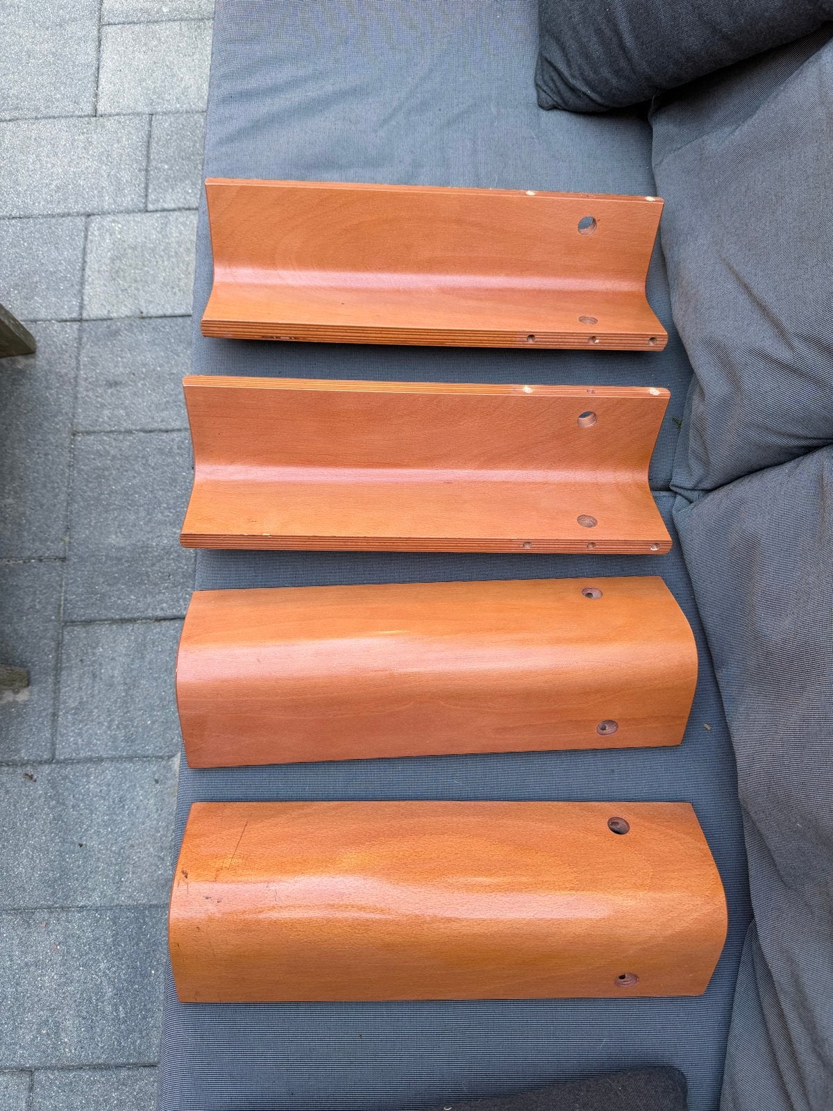 Auping Auronde senior poten (set van 4), Huis en Inrichting, Slaapkamer | Bedden, Gebruikt, Bruin, Ophalen of Verzenden, Overige maten