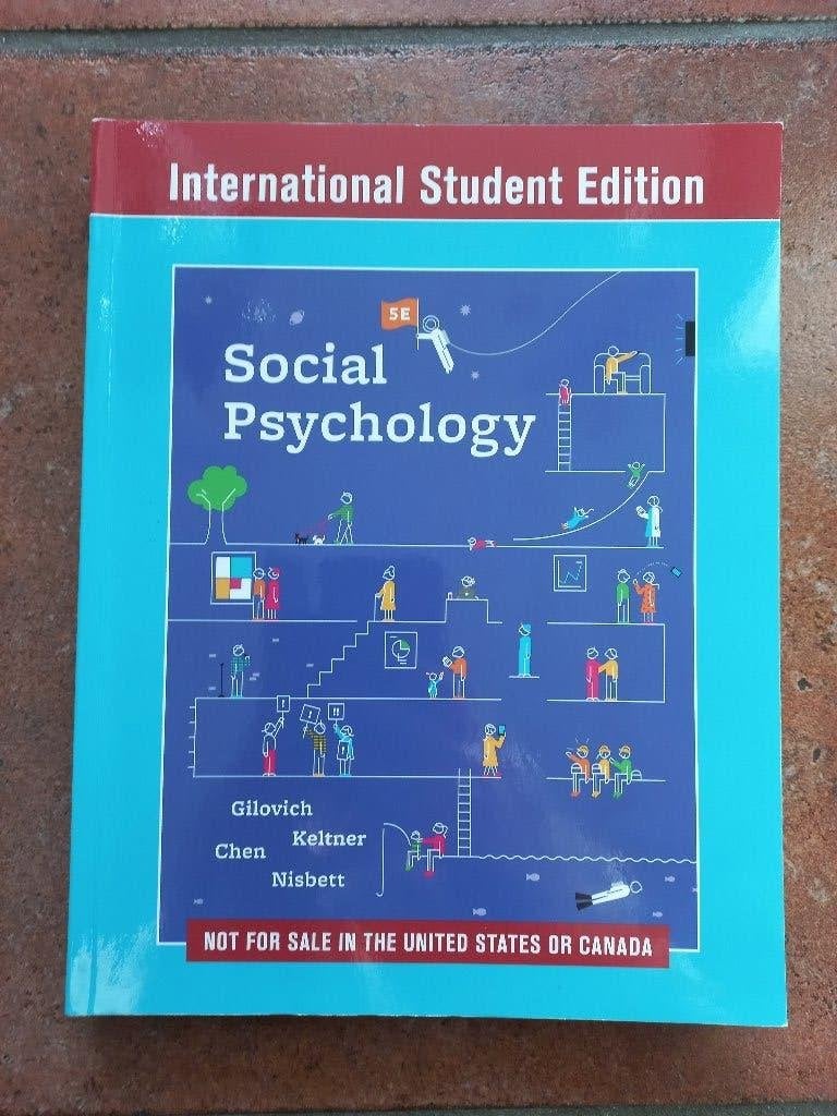 social psychology (5th edition), Ophalen of Verzenden, Zo goed als nieuw, Sociale psychologie