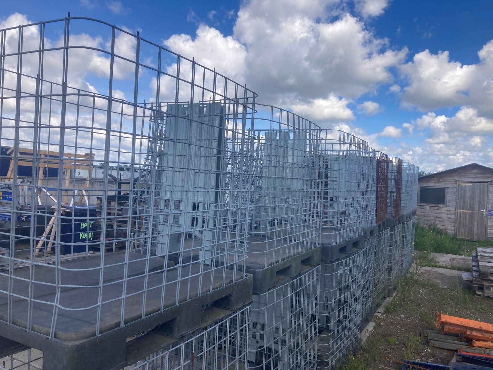 Ibc Metalen gaasbakken op pallet - Opslag en transport, Ophalen, Gebruikt, 100 cm of meer, 60 cm of meer