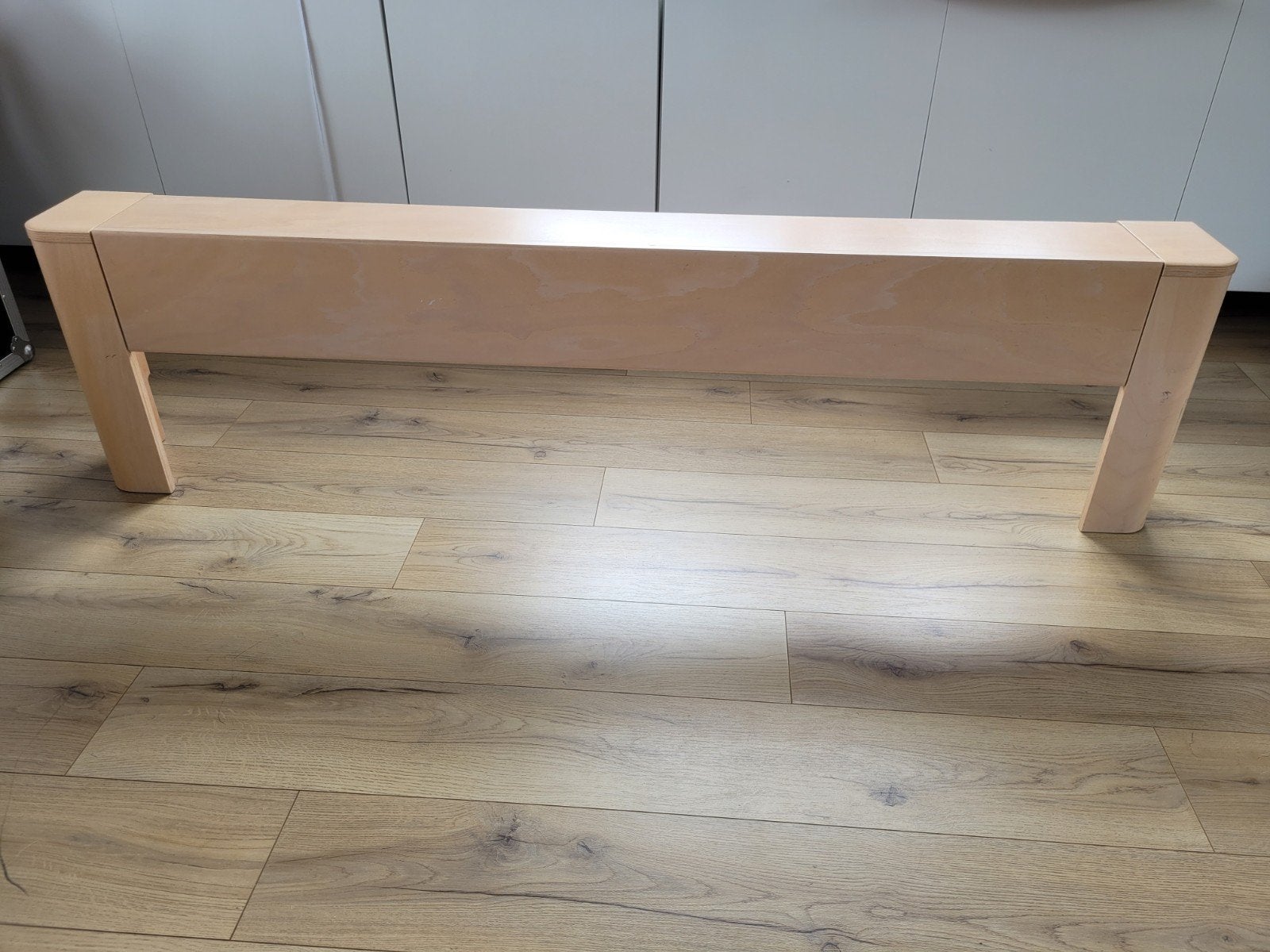 Auping Auronde achterwand 180 cm, licht eiken, laag model, Ophalen, Gebruikt, Beige, Tweepersoons