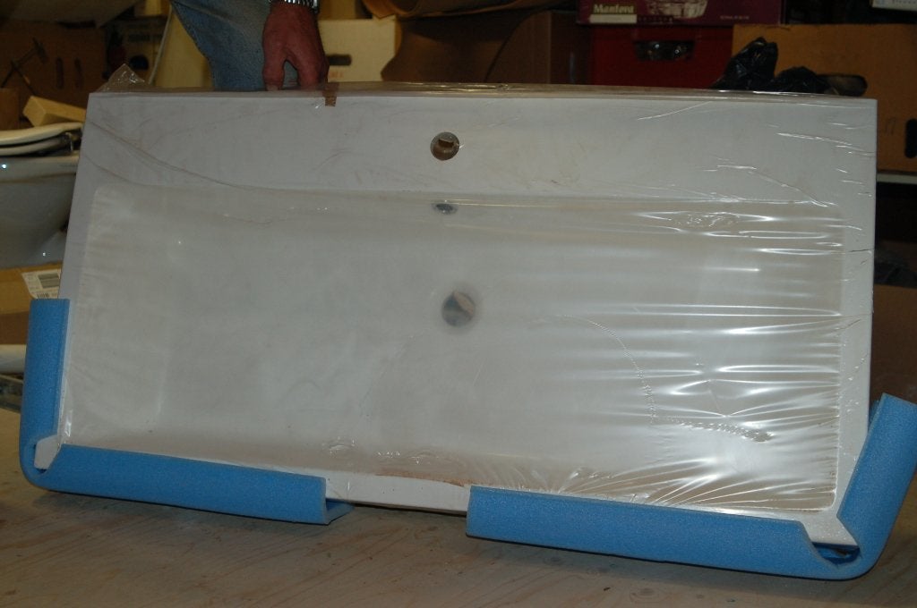 Wastafelblad Detremmerie 100x50 type Max 100 wit, Ophalen, Nieuw, Wastafel