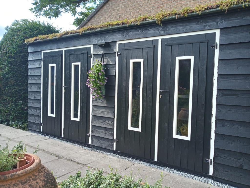 blokhut | tuinhuis | tuinhuisje | buitendeur | houten deuren, Ophalen, 200 tot 400 cm, 250 tot 500 cm, Blokhut
