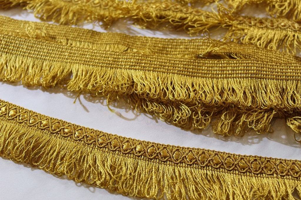 Barokke gouden kant met franjes (3,40 meter), Ophalen of Verzenden, Zo goed als nieuw, Kant