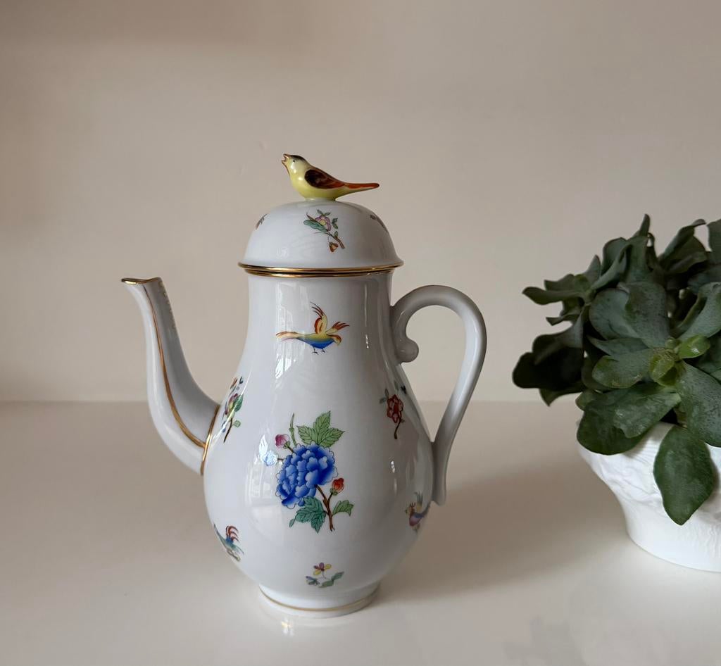 Herend Victoria koffiepot met vogel, Antiek en Kunst, Antiek | Porselein, Ophalen of Verzenden