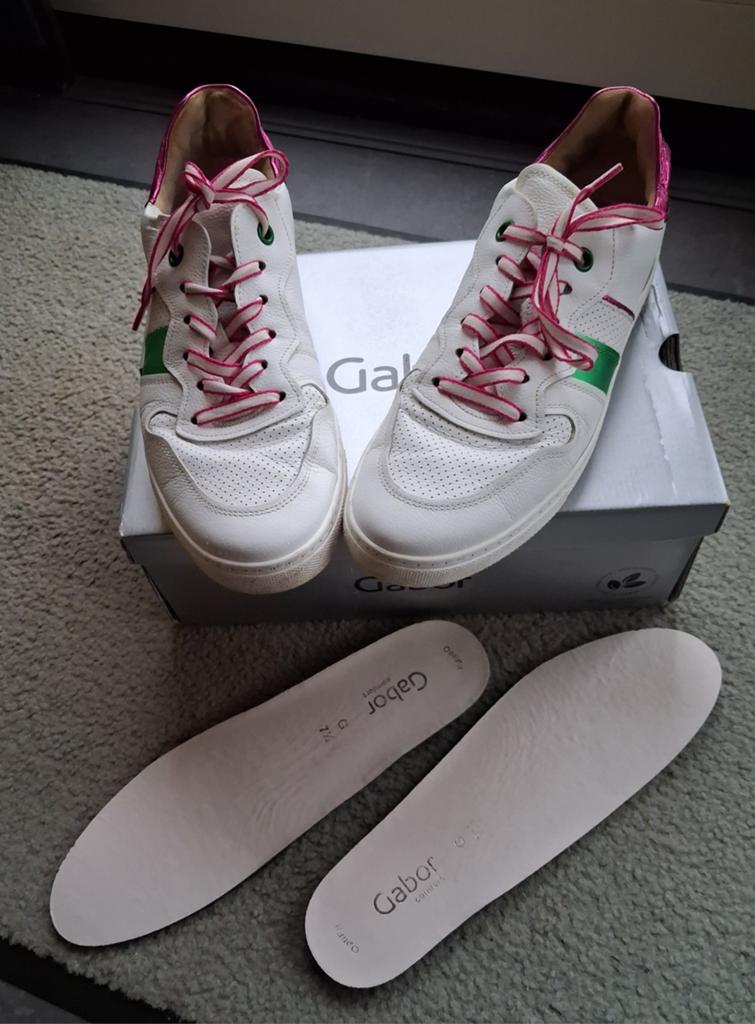 Gabor sneakers wit met roze en groen accenten, Wit, Gabor, Ophalen of Verzenden, Sneakers of Gympen