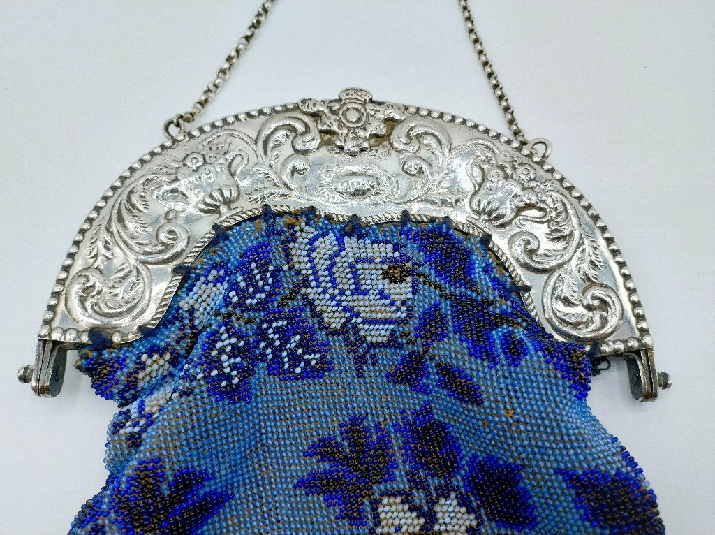 Zilveren beugeltas met ketting, Schoonhoven, 1888, Verzenden, Zilver