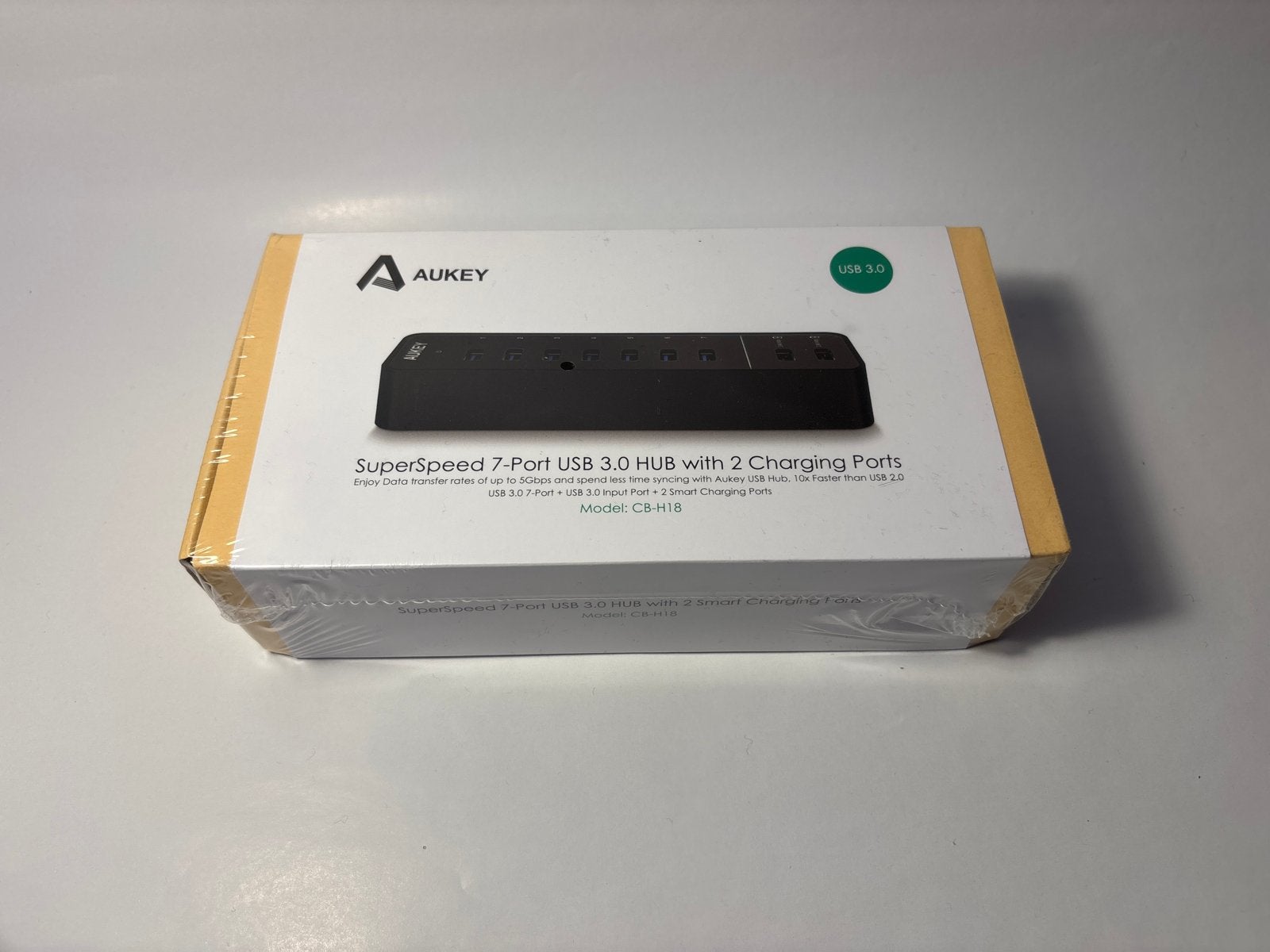 Aukey SuperSpeed 7-Poorts USB 3.0 Hub met 2 Oplaadpoorten, Computers en Software, Ophalen of Verzenden, Nieuw
