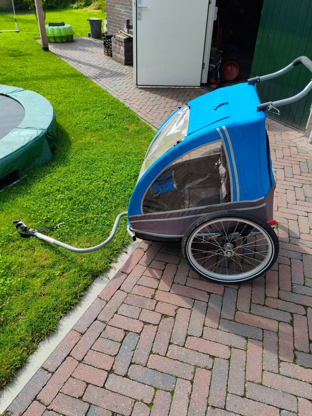 Kinderfietskar - Blauw en Grijs, Ophalen, Kinderkar, Opvouwbaar