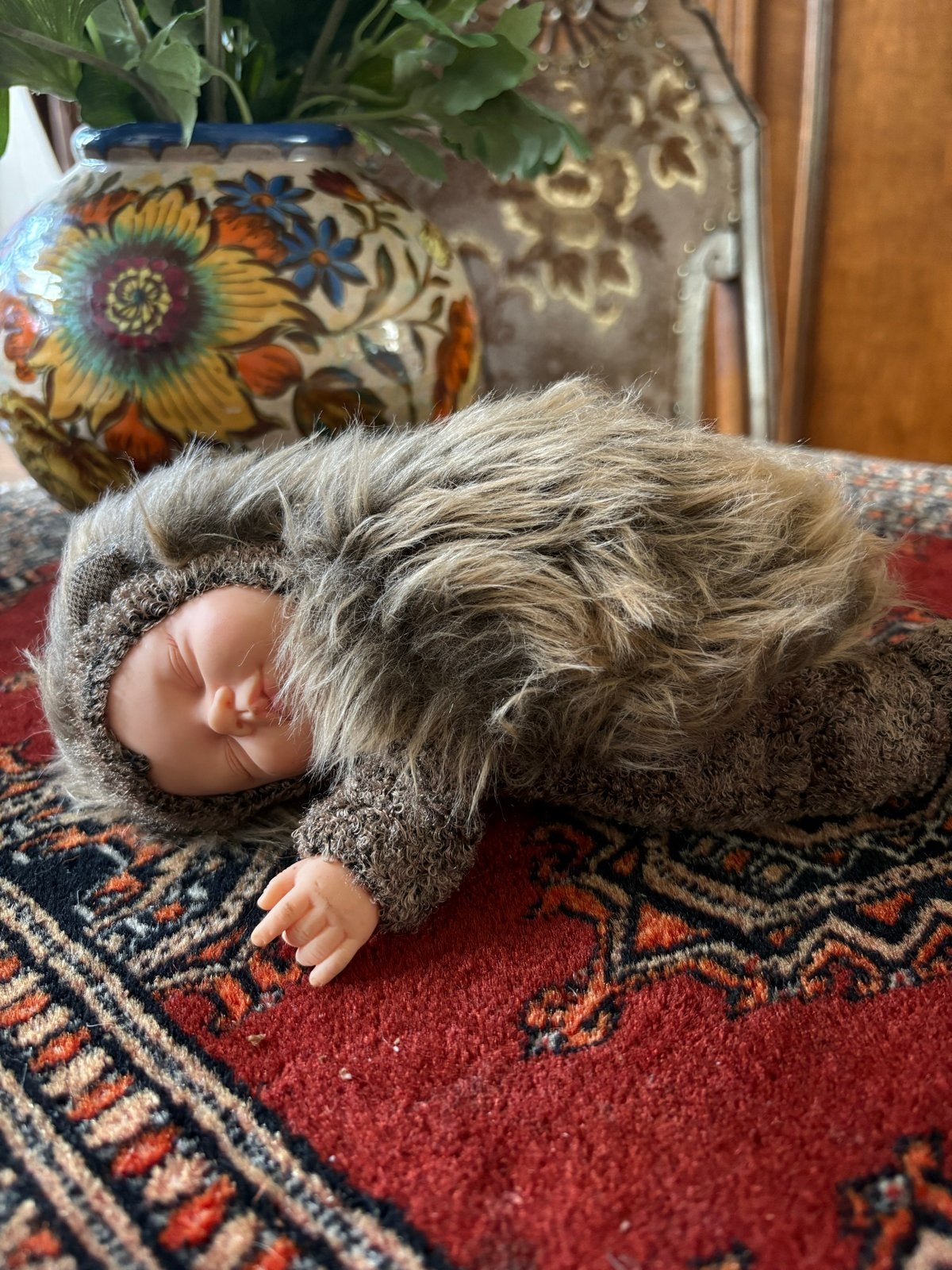 Anne Geddes Babypop in Berenpak, Kinderen en Baby's, Ophalen of Verzenden, Zo goed als nieuw, Babypop