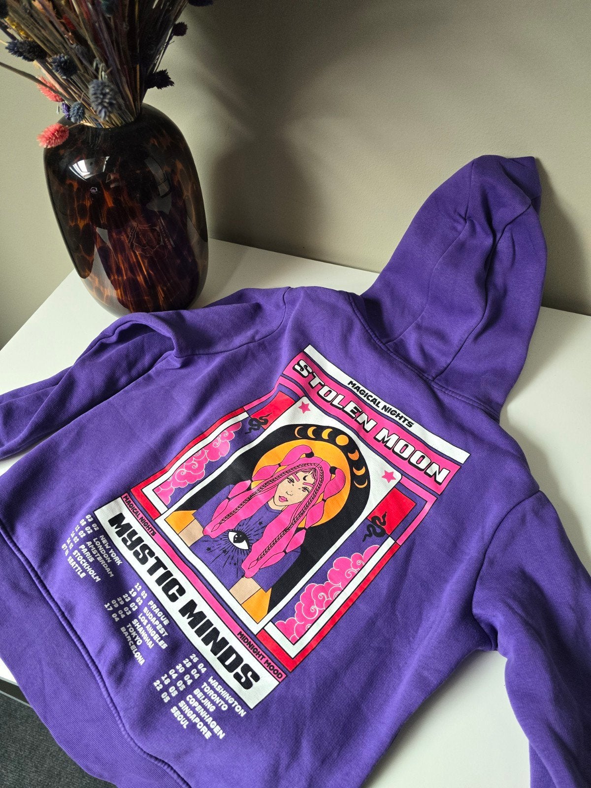 Paarse hoodie met print - Amy & Ivy, Ophalen of Verzenden, Zo goed als nieuw, Maat 34 (XS) of kleiner, Paars
