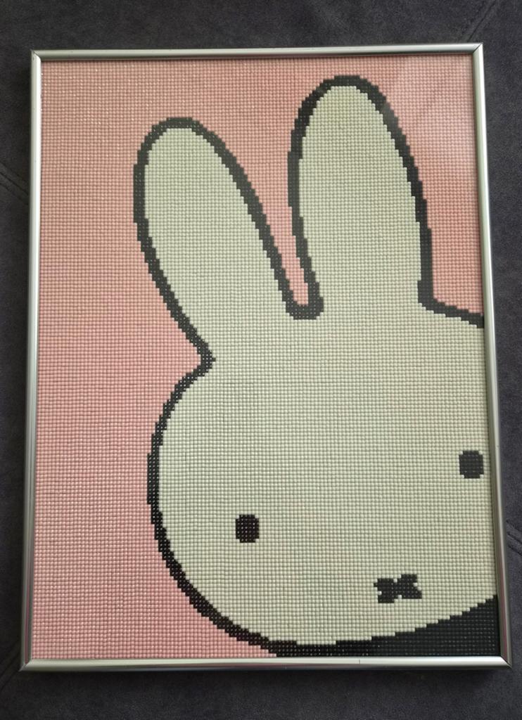 Miffy (nijntje) Diamond Painting met lijst, Ophalen of Verzenden