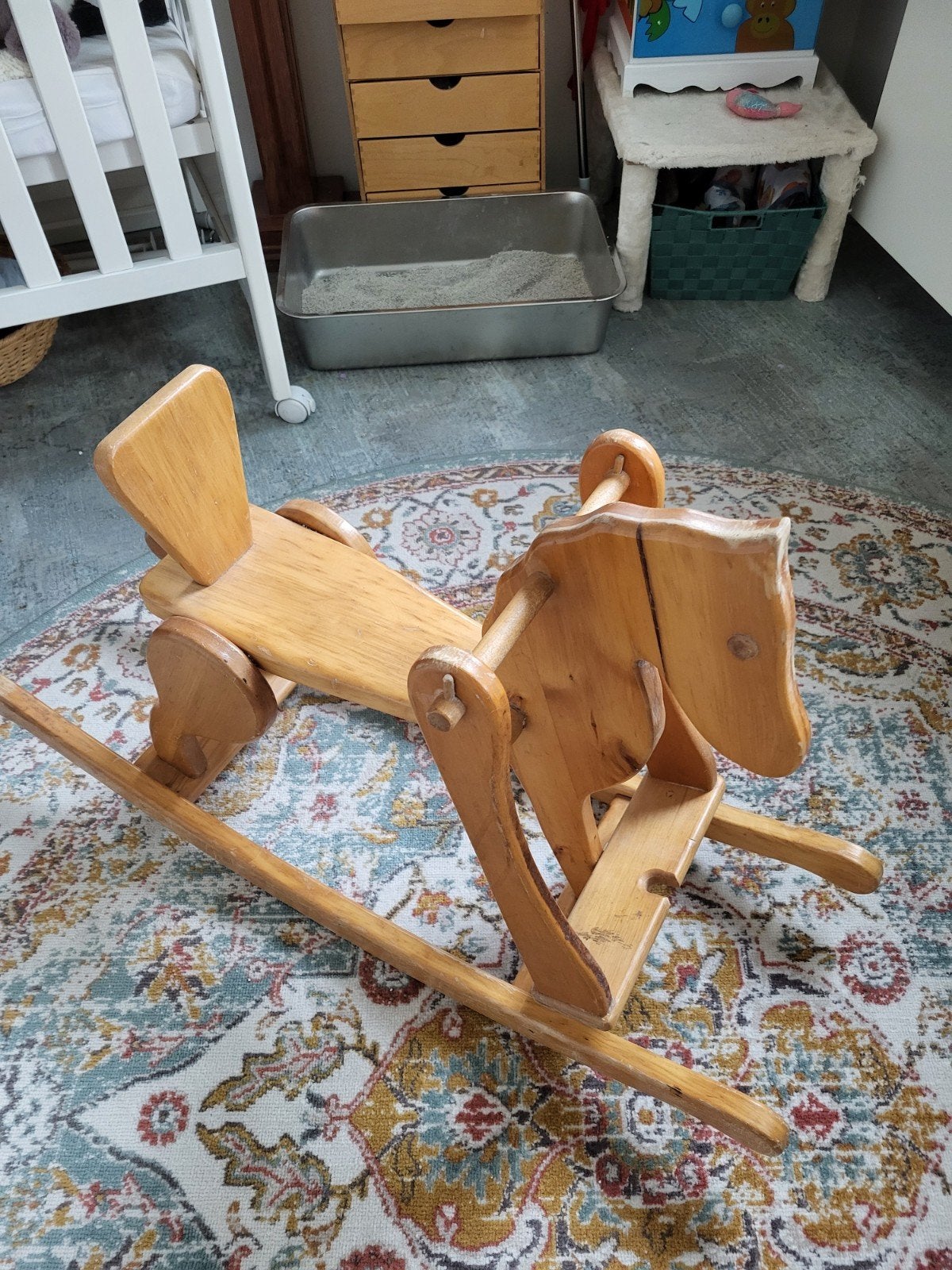 Houten hobbelpaard met extra beveiliging, Kinderen en Baby's, Speelgoed | Houten speelgoed, Ophalen, Gebruikt, Rij- of Hobbelspeelgoed