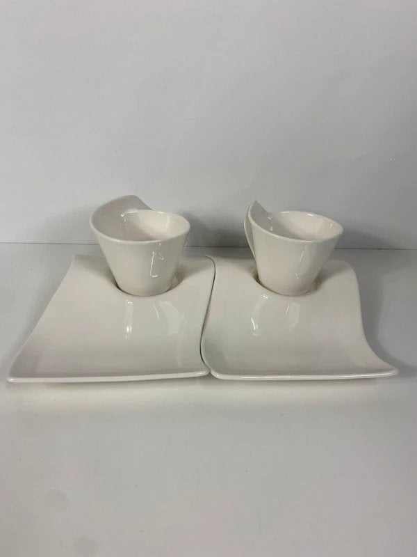 Villeroy & Boch kopjes met schaaltjes – set van 2, Gebruikt, Ophalen of Verzenden, Nvt, Overige stijlen