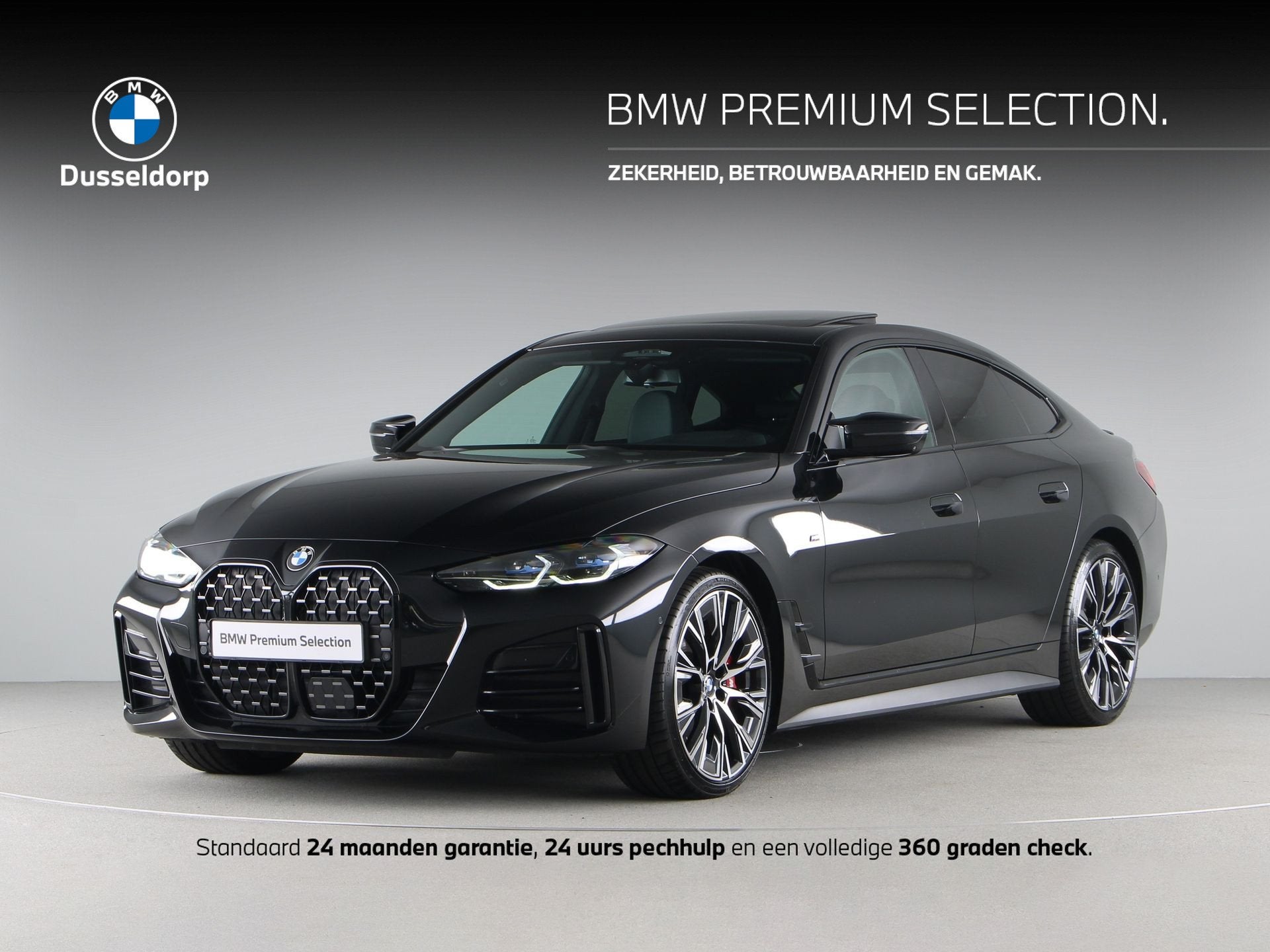BMW 4 Serie M440i xDrive Gran Coupé M-Sport Pro (bj 2023), 1800 kg, Euro 6, Zwart, Bedrijf