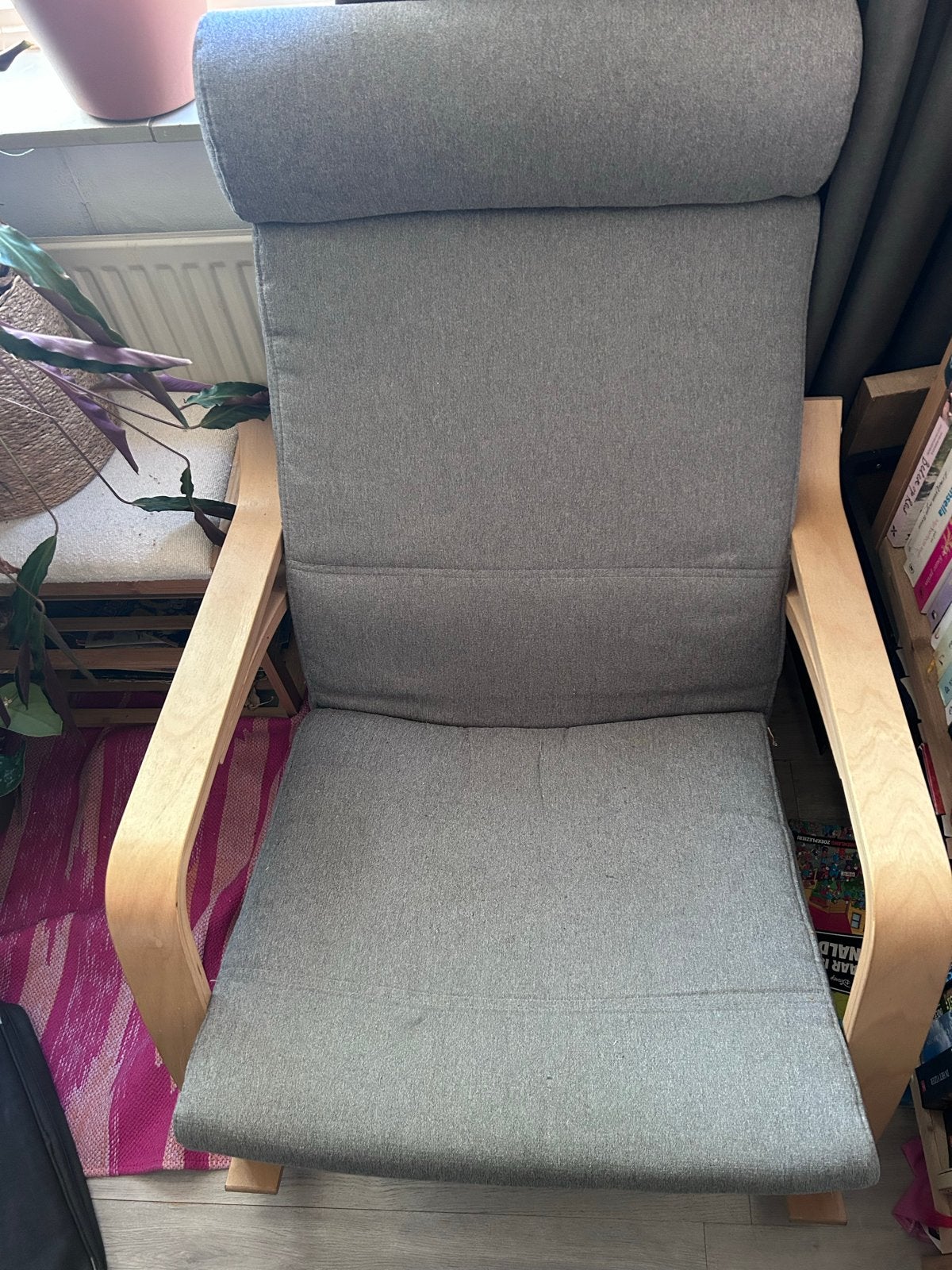 Grijze IKEA schommelstoel, Ophalen, Gebruikt, Hout, Eén