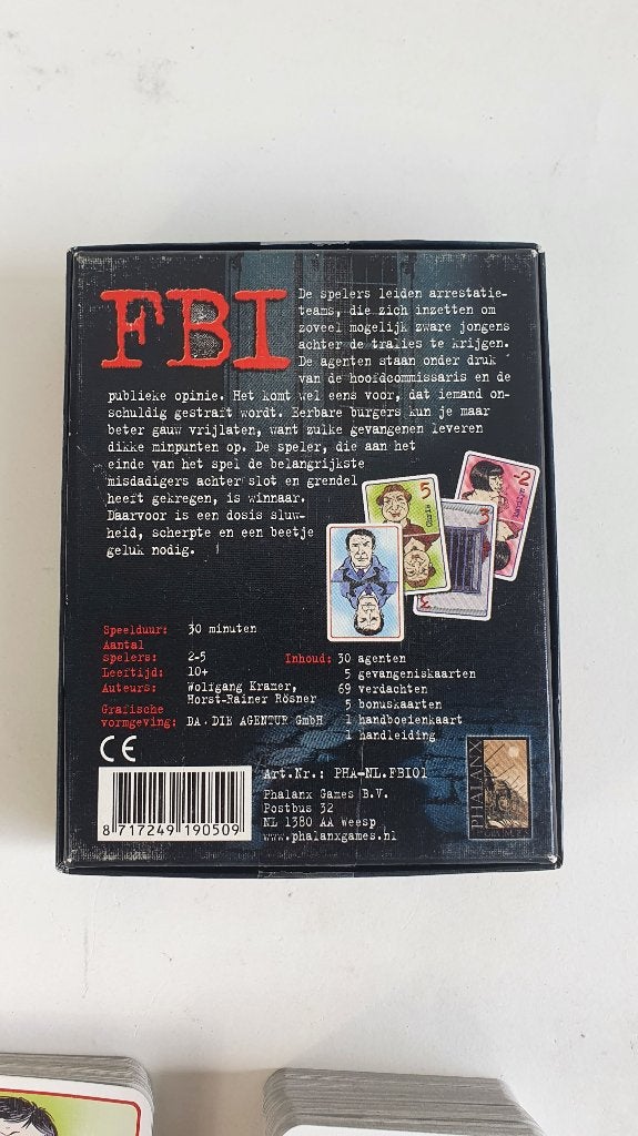FBI kaartspel, Phalanx. Alle kaarten aanwezig. 5C4, Hobby en Vrije tijd, Gezelschapsspellen | Kaartspellen, Tweedehands verkoop