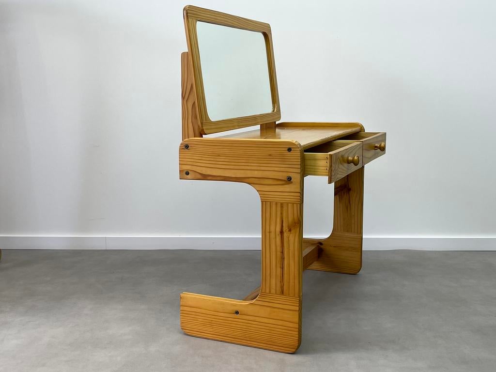 Brutalistische Grenen Kaptafel  Sculpturaal Design Jaren '70, Huis en Inrichting, Ophalen, Zo goed als nieuw, 50 tot 100 cm, Minder dan 100 cm