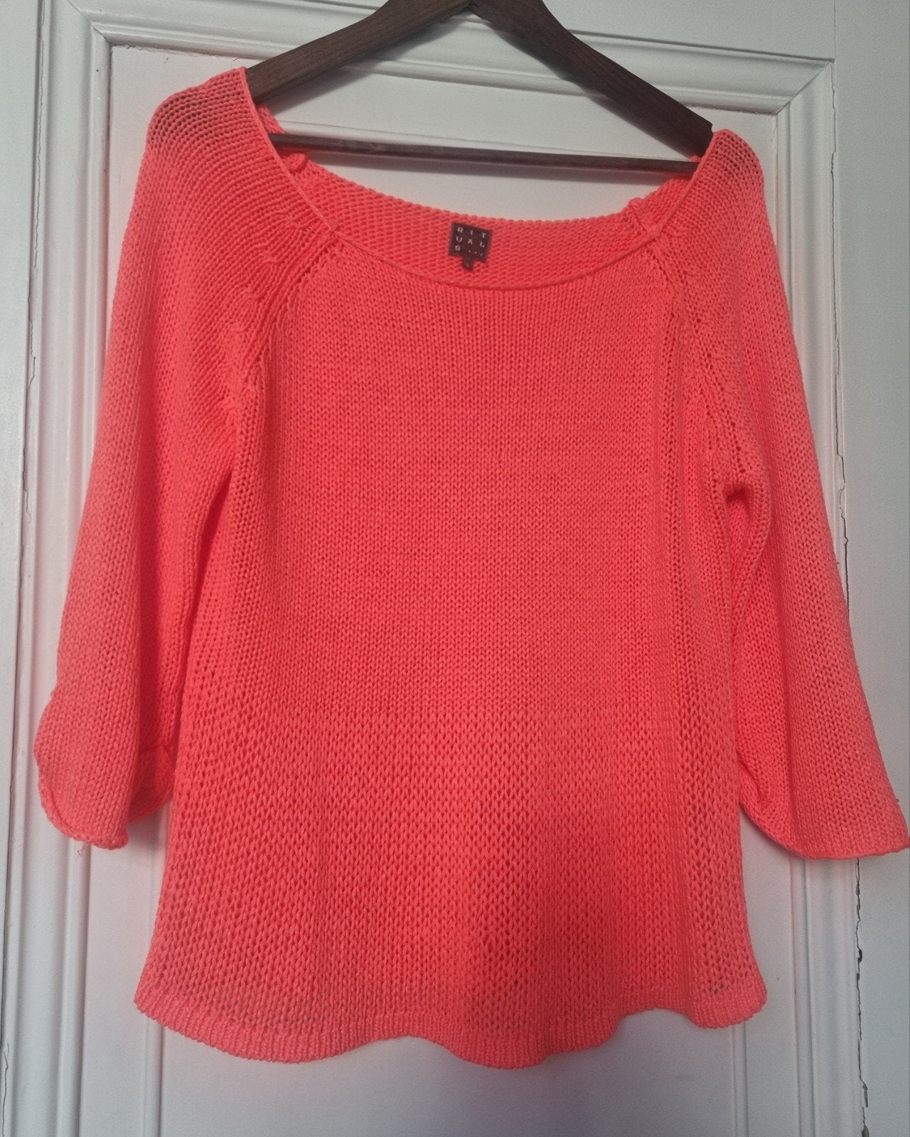 Rituals gebreide trui - neon koraal/roze, maat S, Maat 38/40 (M), Roze, Gedragen, Rituals