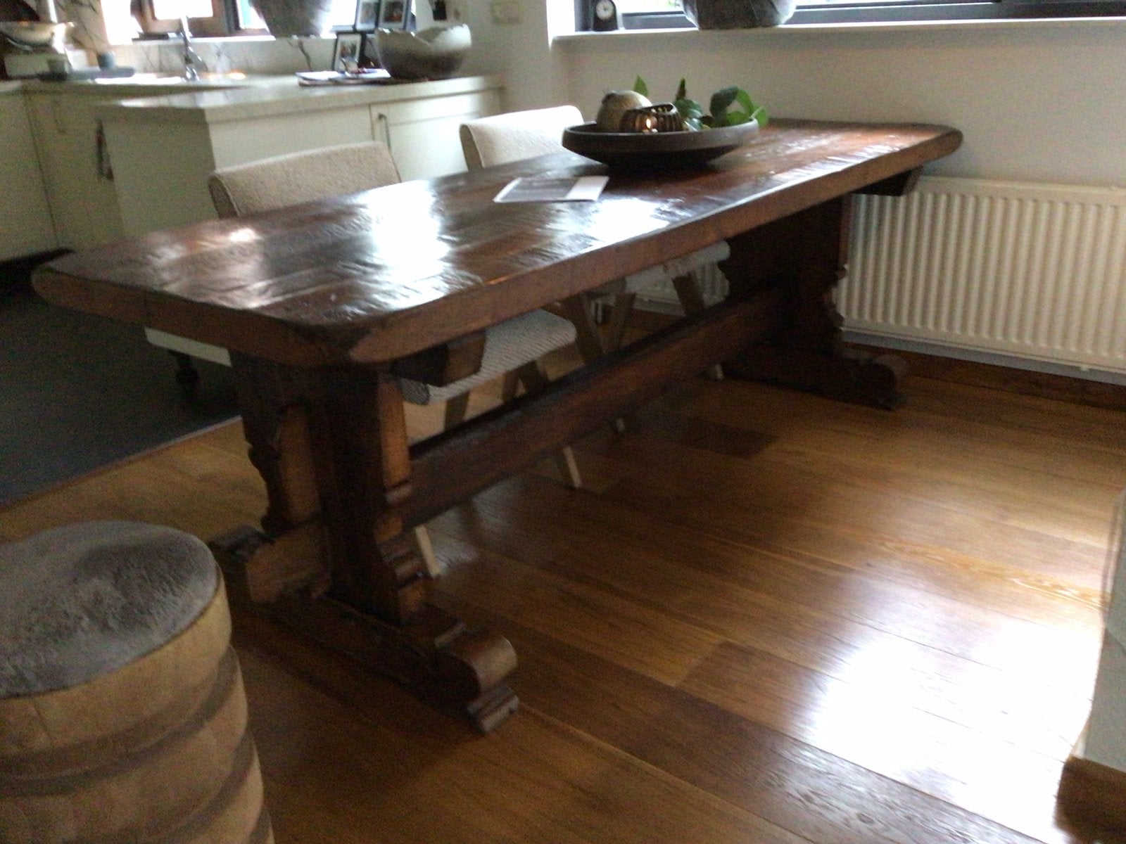 Kloostertafel, Huis en Inrichting, Ophalen, Gebruikt, 200 cm of meer, 50 tot 100 cm