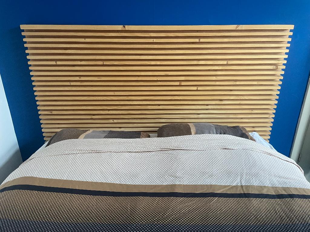 Zelfbouw houten hoofdbord 174x124x5,5, Huis en Inrichting, Slaapkamer | Bedden, Ophalen, Gebruikt, Tweepersoons, Hout