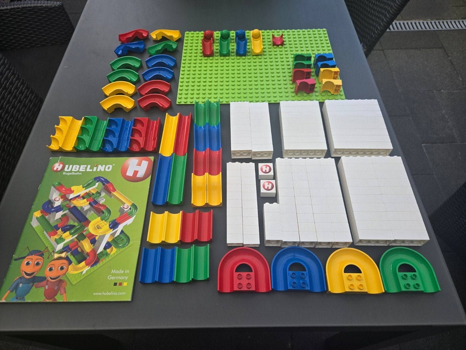 Hubelino knikkerbaan 200 onderdelen, compleet, Ophalen of Verzenden, Duplo