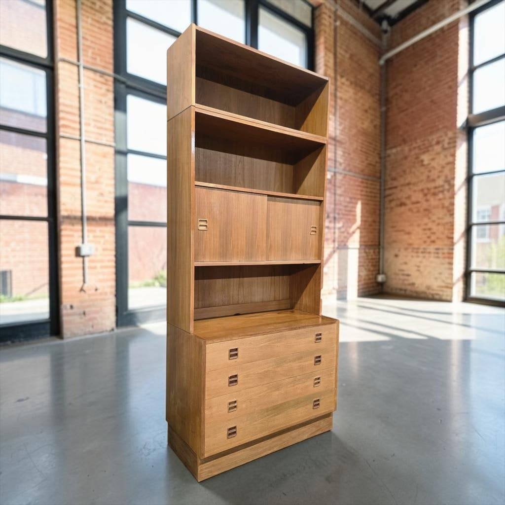 Vintage houten leggerkast / boekenkast / vitrine, Ophalen, Utrecht