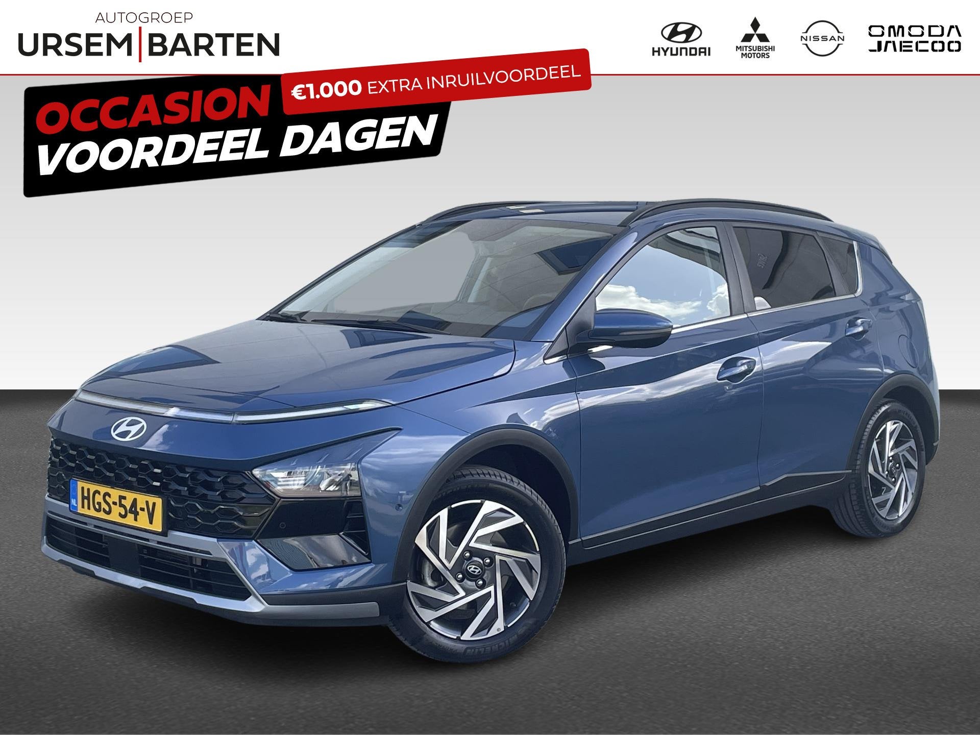 Hyundai Bayon 1.0 T-GDI Premium, Auto's, Gebruikt, 1095 kg, Blauw, Origineel Nederlands