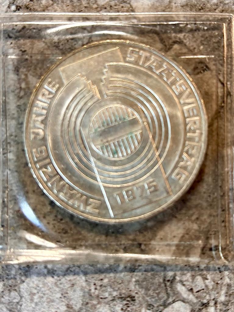 Oostenrijk 100 Schilling zilver 20 Jahre Staatsvertrag 1975, Postzegels en Munten, Munten | Europa | Niet-Euromunten, Ophalen of Verzenden
