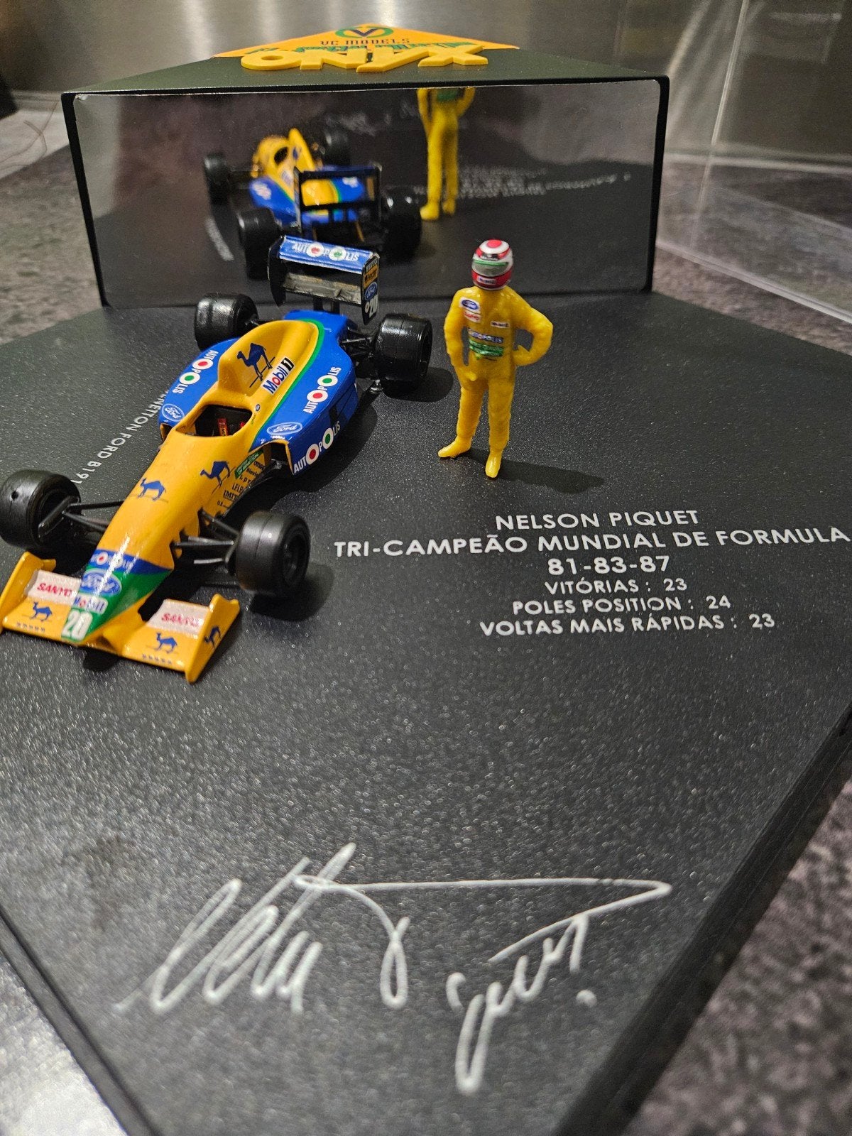 Nelson Piquet Benetton Ford B191 F1 Modelauto met Coureur, Ophalen of Verzenden, Zo goed als nieuw, Auto