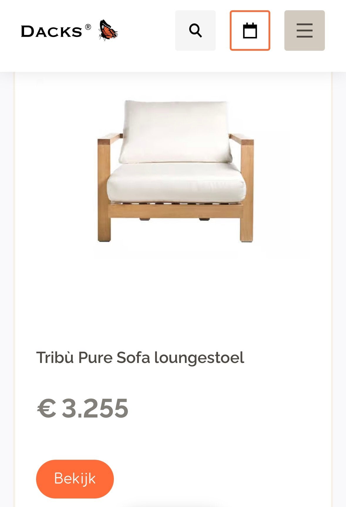 Tribu Pure Sofa Loungestoel, Zo goed als nieuw, Wicker, Stoel, Ophalen