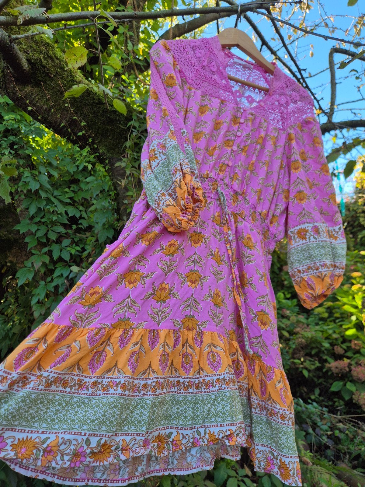 Jaase Australische Boho Hippie Cottage Jurk Maat L Nieuw, Jaase, Meerkleurig, Maat 42/44 (L), Nieuw