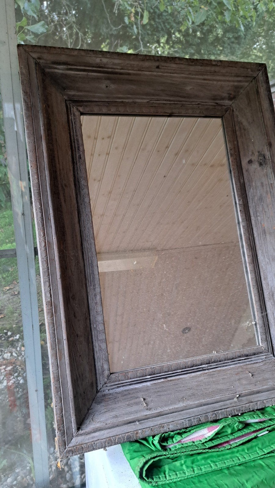 Rustieke houten spiegel - Perfect voor een landelijke look, Huis en Inrichting, Ophalen, Gebruikt, Minder dan 100 cm, Rechthoekig