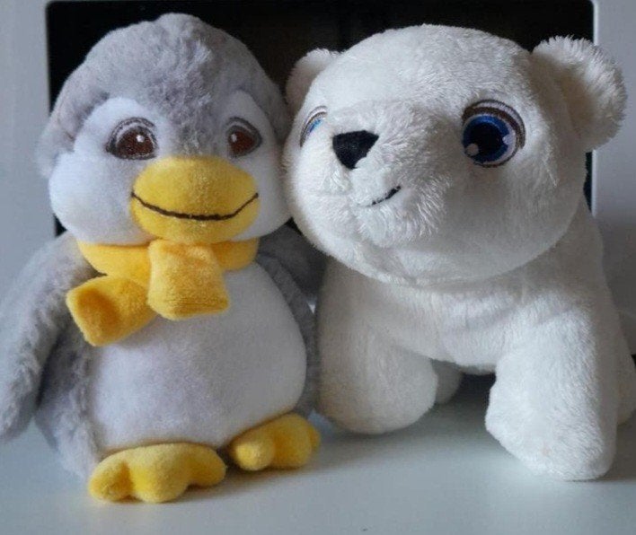 Ijsbeer en pinguïn knuffel kerst knuffeltjes playtive ZGAN, Ophalen of Verzenden, Zo goed als nieuw, Beer, Klein (minder dan 20 cm)