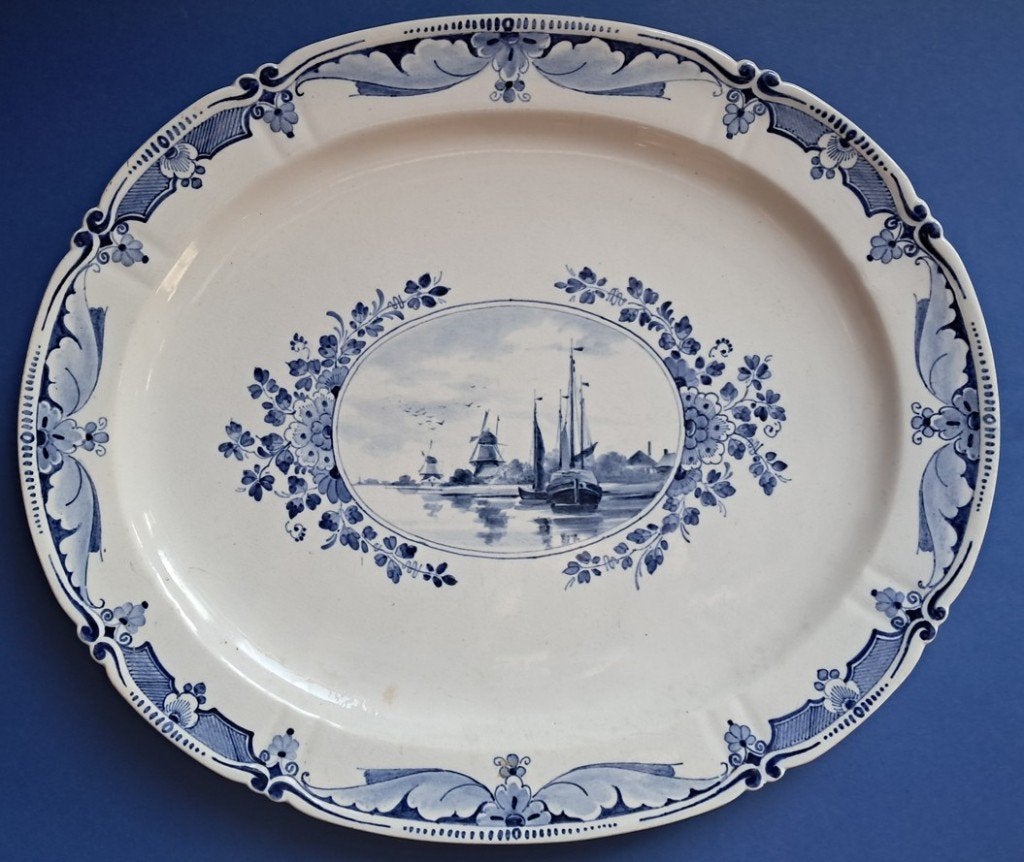 Porceleyne Fles 1885 grote schaal 47cm (V29-60) Zeldzaam, Antiek en Kunst, Antiek | Wandborden en Tegels, Ophalen of Verzenden
