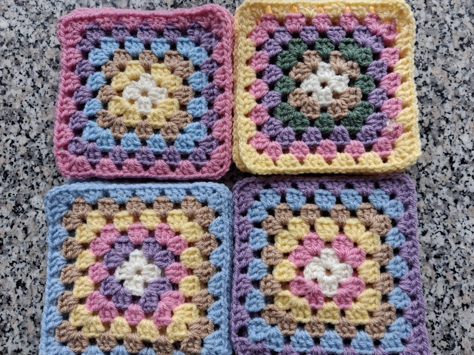 Granny square lapjes 12x12 cm, Ophalen of Verzenden, Nieuw, Haken, Wol of Garen