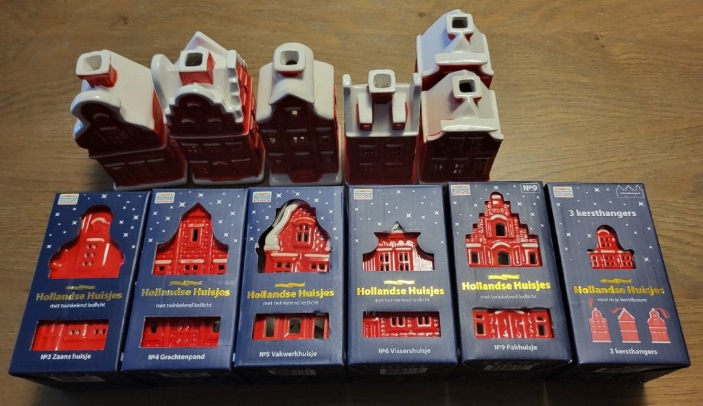 Postcode loterij kersthuisjes & set kersthangers, keramiek, Verzamelen, Ophalen of Verzenden, Nieuw