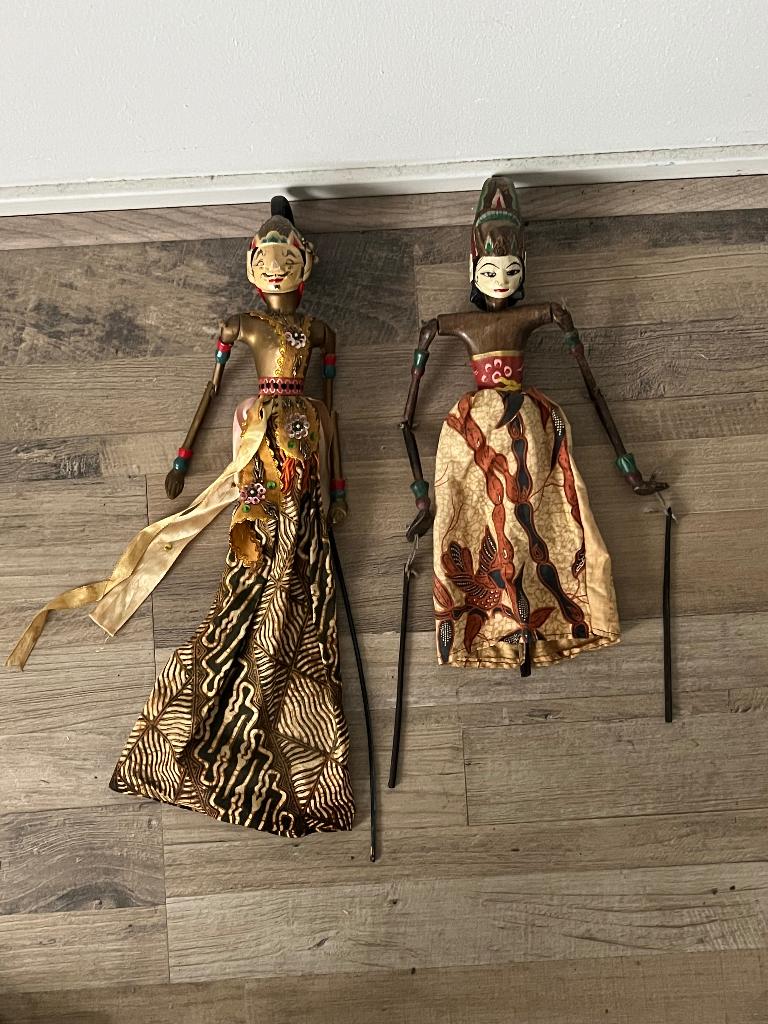 Unieke Wayang Golek pop uit Indonesië - Handgesneden, Ophalen of Verzenden